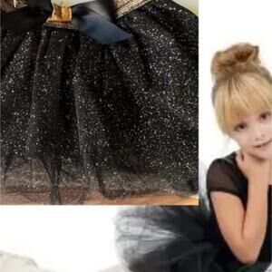 TUTU 9M - 12M Toddler Tutu FANCY Ballerina Skirt Black w Gold
